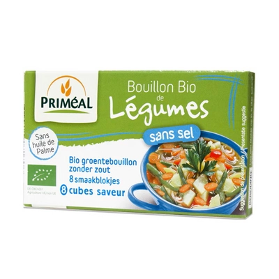 PRIMEAL ЗЕЛЕНЧУКОВ БУЛЬОН БЕЗ СОЛ И ПАЛМОВО МАСЛО БИО 8Х9ГР.